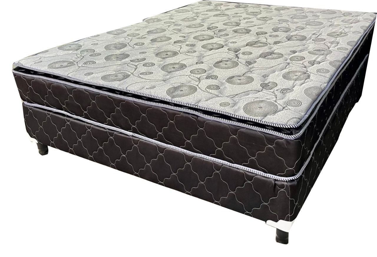 BASE C/ COLCHON 140X190 ECO PILLOW JAC GRIS CON NEGRO INMAPOL